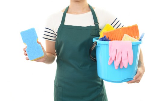 Professional cleaning team preparing a service booking