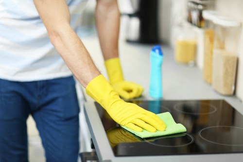 Close-up of a carpet being deep cleaned in a local property
